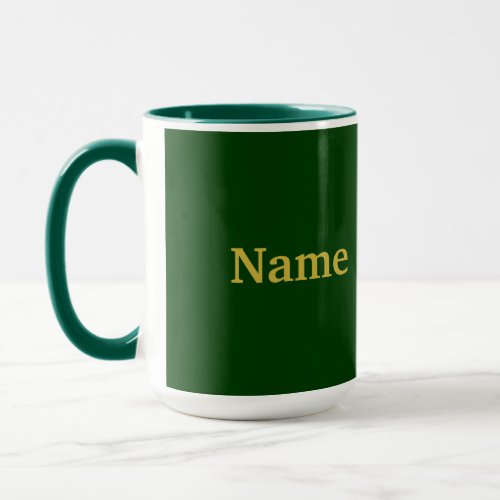 Add Gold Name Green Combo Mug