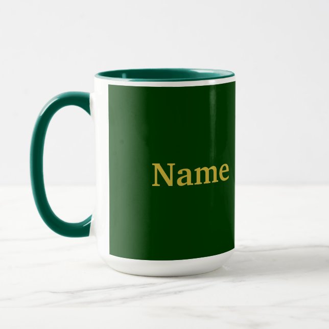 Add Gold Name Green Combo Mug (Left)