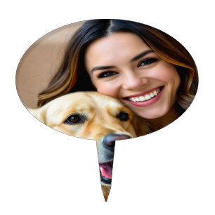 Add Golden Retriever Photo Personalize Cake Topper