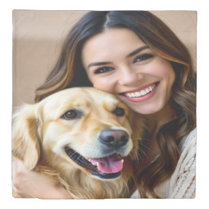 Add Golden Retriever Photo Personalize Duvet Cover