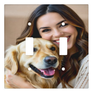 Add Golden Retriever Photo Personalize Light Switch Cover