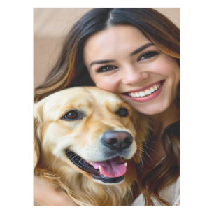 Add Golden Retriever Photo Personalize Tablecloth
