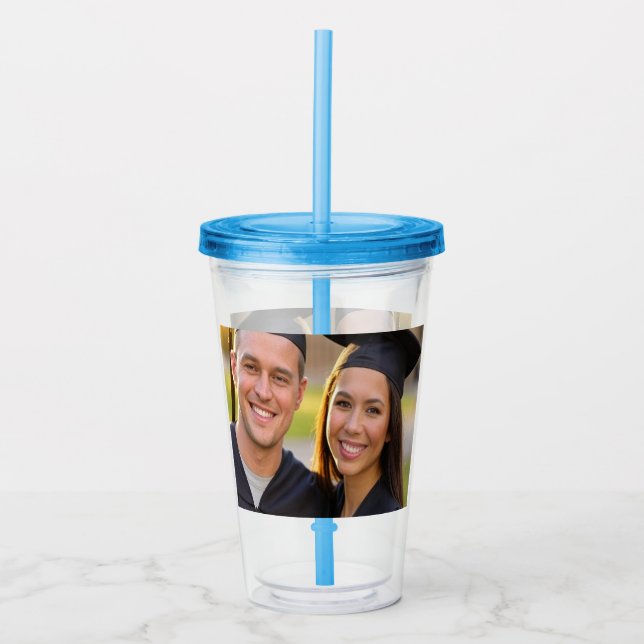Add Graduation Photo Customize Acrylic Tumbler (Front)