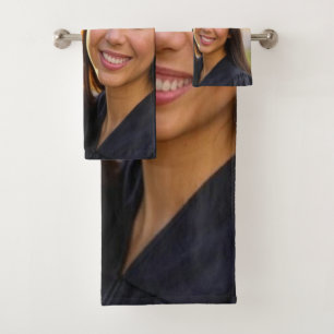 Add Graduation Photo Customize Bath Towel Set