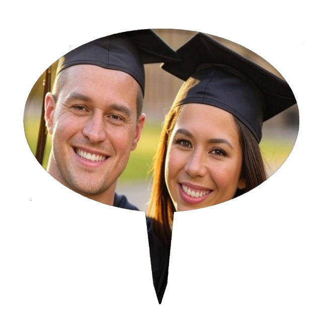 Add Graduation Photo Customize Cake Topper (Front)
