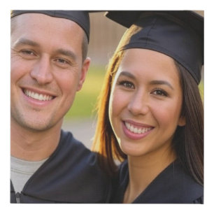 Add Graduation Photo Customize Faux Canvas Print