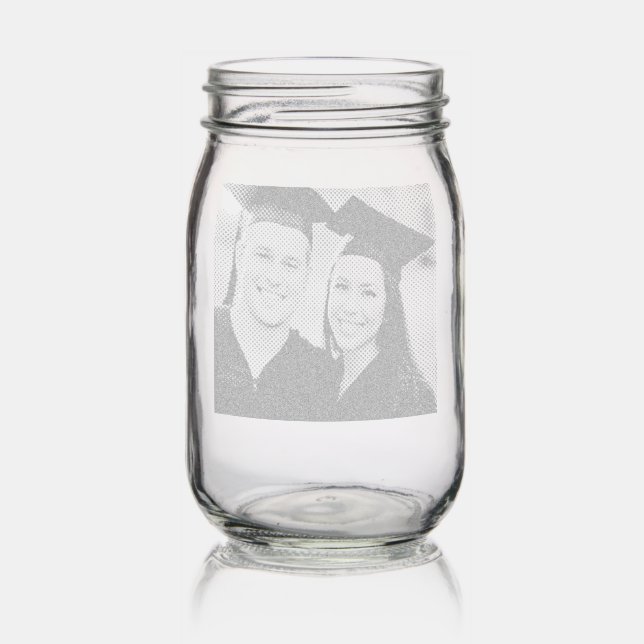 Add Graduation Photo Customize Mason Jar (Glassware)