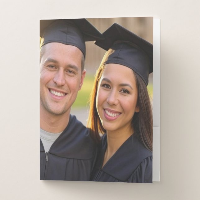 Add Graduation Photo Customize Pocket Folder (Front)