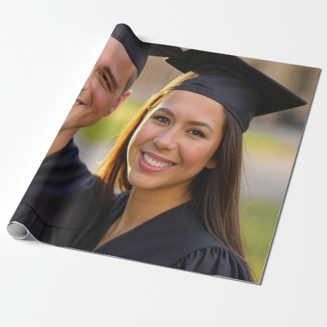 Add Graduation Photo Customize Wrapping Paper (Unrolled)