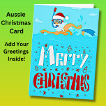Add Greeting Text Santa Beach Snorkeling Christmas Card<br><div class="desc">Christmas Greeting Card or use it as an Invitation Card   - - - -  Add your Name or Any TEXT to this  - or easily delete any text - - See in-store for more Christmas Cards,  Christmas  Plates,  Napkins,  etc and Lots More Aussie Designs on Mugs,  T-shirts and More!</div>