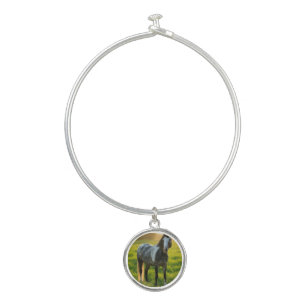 Add Horse Photo Customize Bangle Bracelet