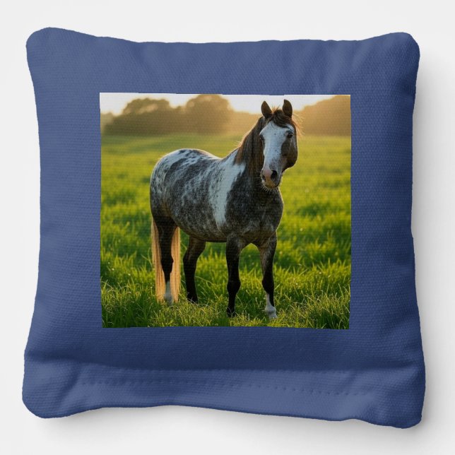 Add Horse Photo Customize Cornhole Bags (Front)