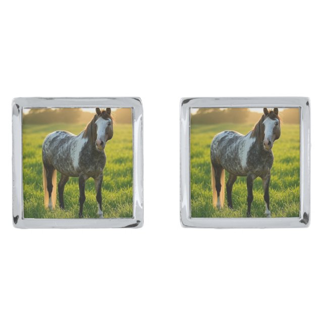 Add Horse Photo Customize Cufflinks (Front)