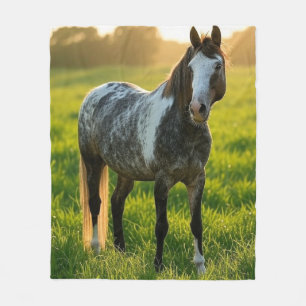 Add Horse Photo Customize Fleece Blanket