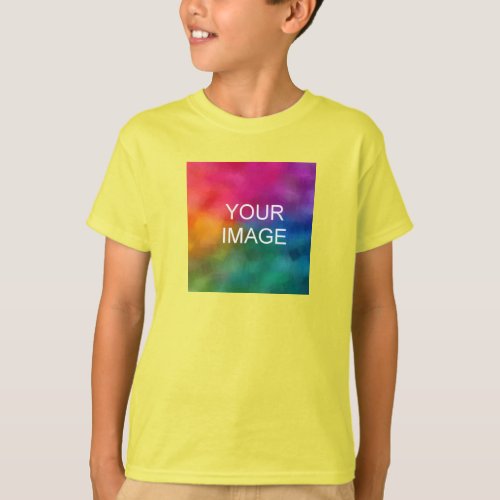 Add Image Front Design Template Boys Kids Yellow T_Shirt