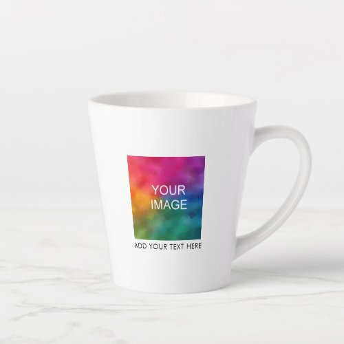 Add Image Photo Business Logo Text Create Your Own Latte Mug