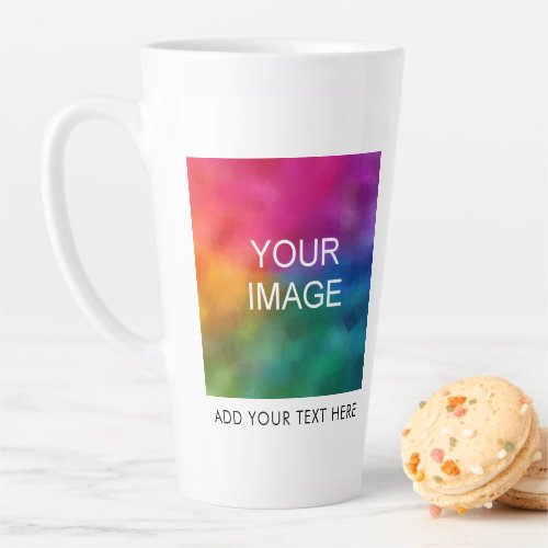Add Image Photo Company Logo Here Custom Template Latte Mug