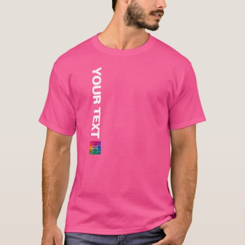 Add Image Photo Or Logo Wow Pink Template Mens T_Shirt
