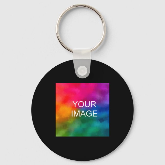 Add Image Photo Template Mens Double Sided Basic  Keychain (Front)
