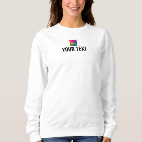 Add Image Text Here Womens Elegant Modern White Sweatshirt