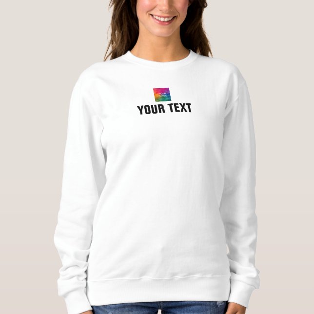 Add Image Text Here Women's Elegant Modern White Sweatshirt (Front)