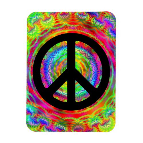 Add Image with Black Peace Symbol Magnet