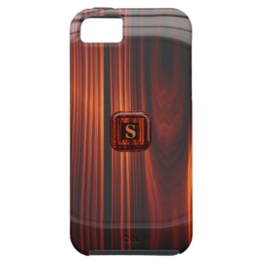 Add Initial Cool Varnished Wood Look iPhone 5 Case