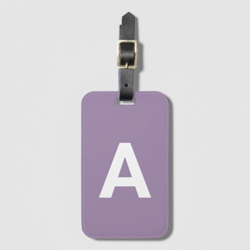 Add initial Monogram Personalised Simple Purple Luggage Tag