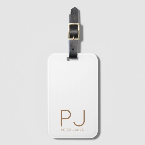 Add initial Monogram Personalized Simple  Luggage Tag