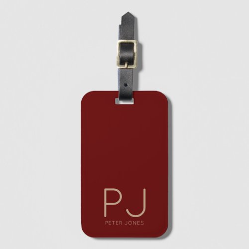 Add initial Monogram Personalized Simple Luggage Tag