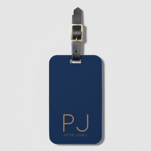 Add initial Monogram Personalized Simple  Luggage Tag
