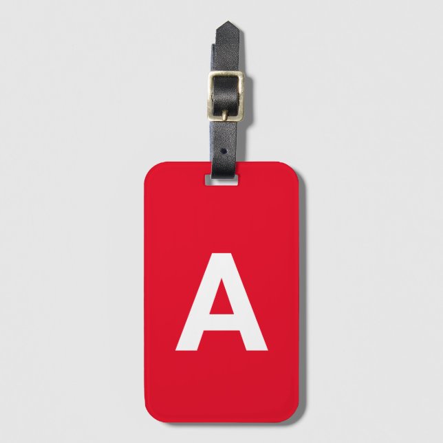 Add initial Monogram Personalized Simple Modern Luggage Tag (Front Vertical)