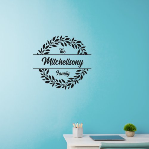 Add Initial Names Text Message Split Monogram 24 Wall Decal