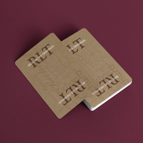 add initials and name to get Personalized Brown Poker Cards