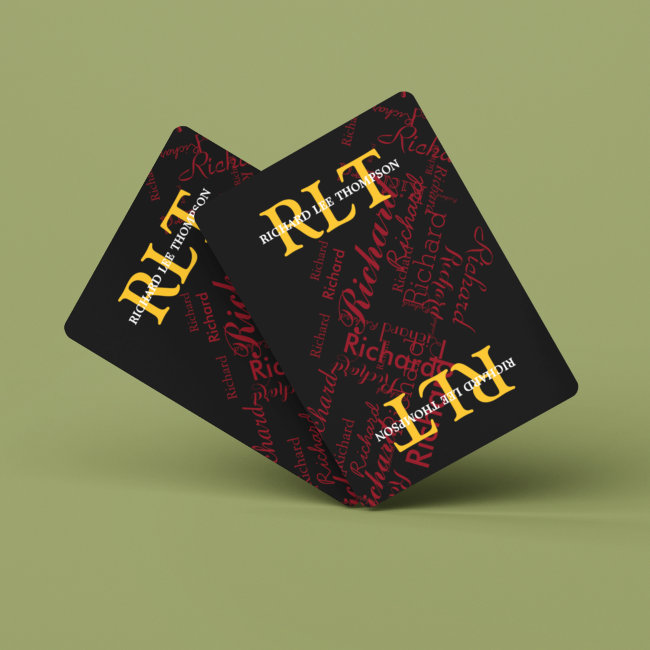 add initials and name to get personalized playing cards