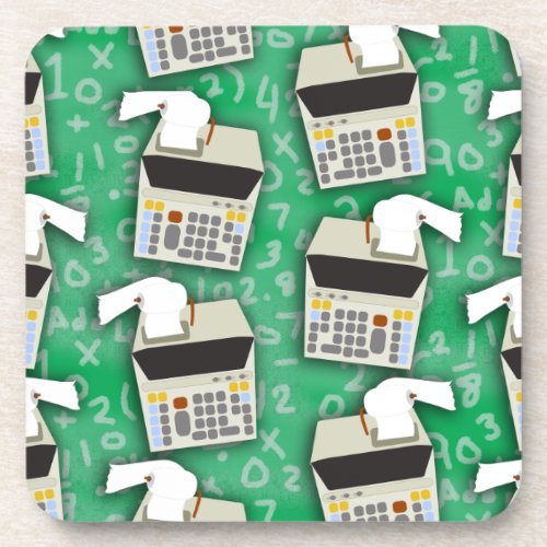 Add It Up Adding Machine Pattern Beverage Coaster