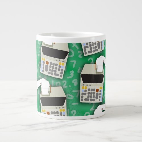 Add It Up Adding Machine Pattern Giant Coffee Mug