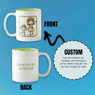 Add Kid’s Artwork Mother’s Day Personalized Two-Tone Coffee Mug
