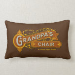Add Kids Name Date Grandpa's Chair - Grandfather  Lumbar Pillow<br><div class="desc">Add the Grandkids Names and the year when he became a grandfather. - See my store for lots more grandparent gifts.</div>