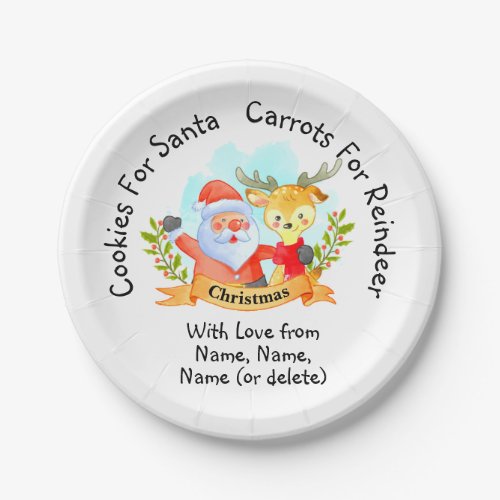Add Kids Names _ Cookies for Santa 7 Paper Plates