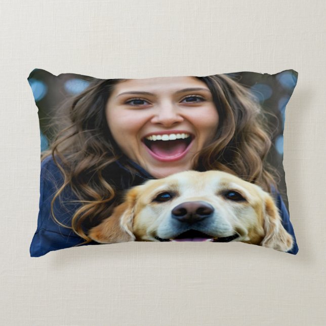 Add Labrador Retriever Photo Personalize Accent Pillow (Front)