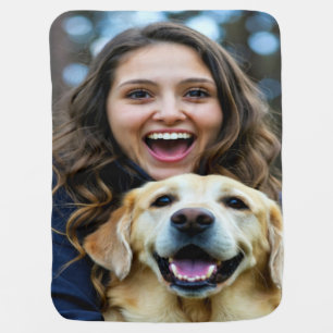 Add Labrador Retriever Photo Personalize Baby Blanket