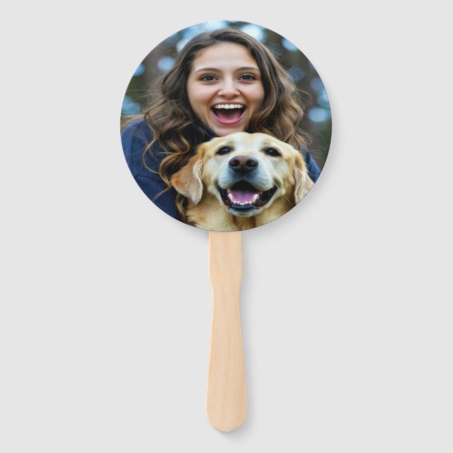 Add Labrador Retriever Photo Personalize Hand Fan (Front)