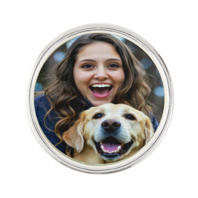 Add Labrador Retriever Photo Personalize Lapel Pin (Front)