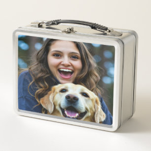 Add Labrador Retriever Photo Personalize Metal Lunch Box