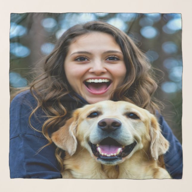 Add Labrador Retriever Photo Personalize Scarf (Front)