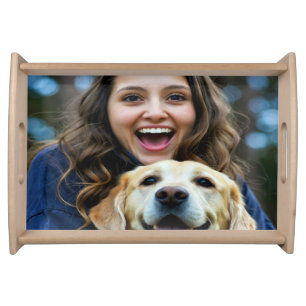 Add Labrador Retriever Photo Personalize Serving Tray