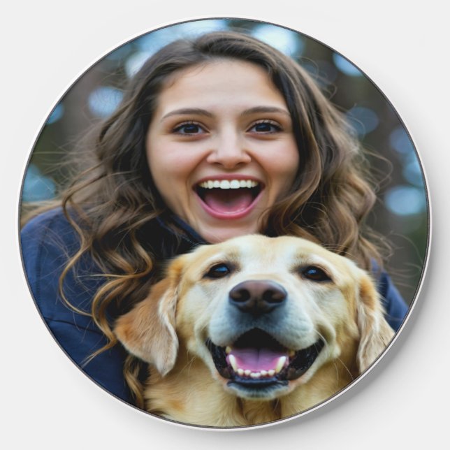 Add Labrador Retriever Photo Personalize Wireless Charger (Front)