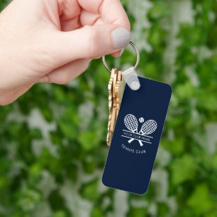 Add Lawn Tennis Club Name and Return Address Keychain