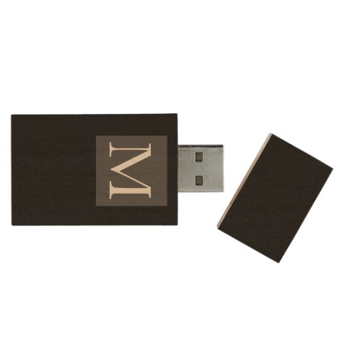 Add Letter Monogram and Photo to Mens Gift Wood Flash Drive